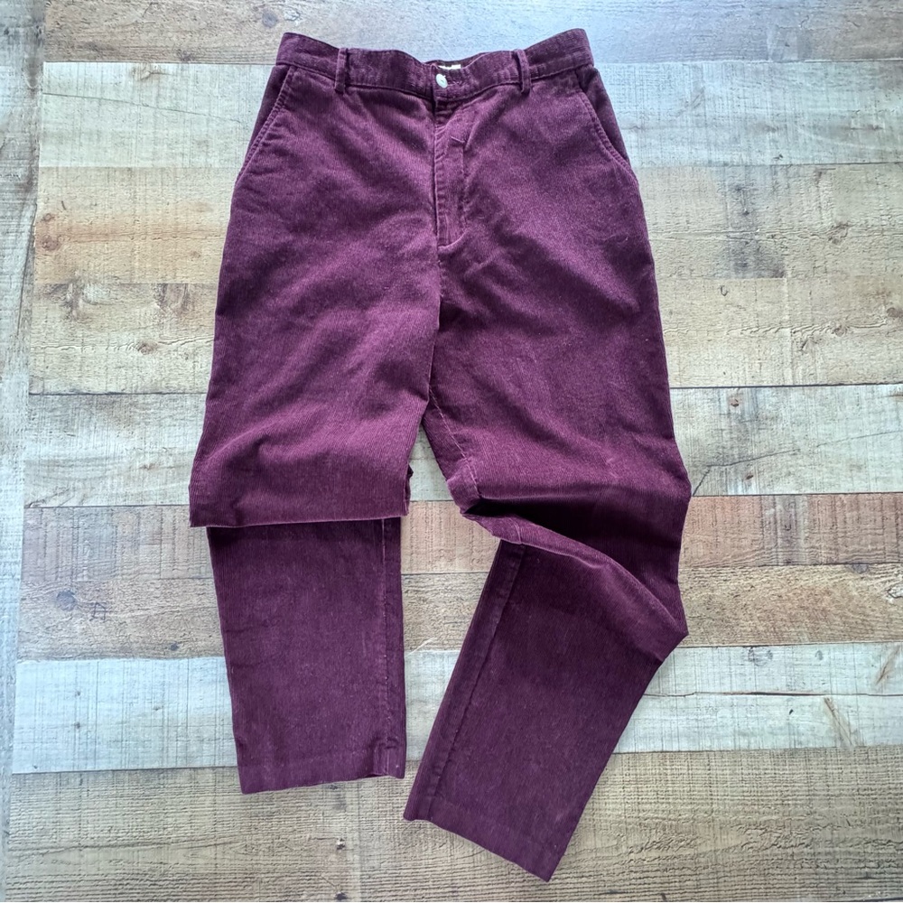 BROOKS BROTHERS Corduroy High Waisted Pants Plum Purple Size 12 VINTAGE
